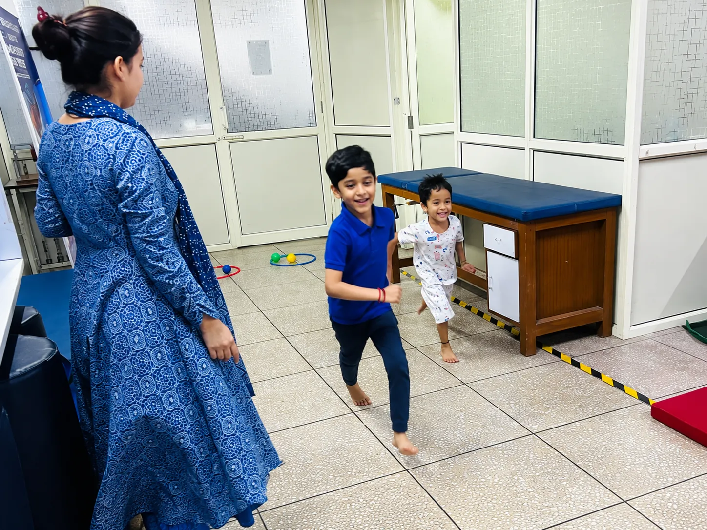 A therapist and child during a session at OT Cloud Therapy Center.