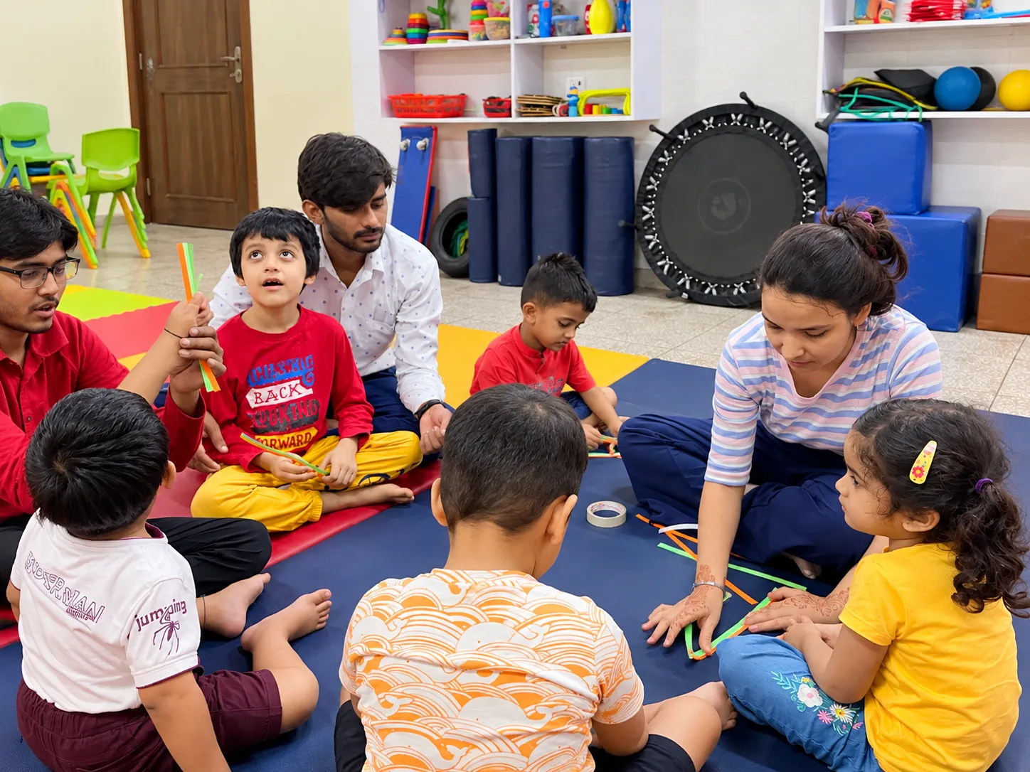 A young child working with an OT Cloud therapist.